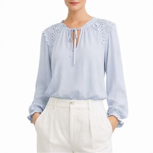 Rachel Zoe Flowy Eyelet Blouse